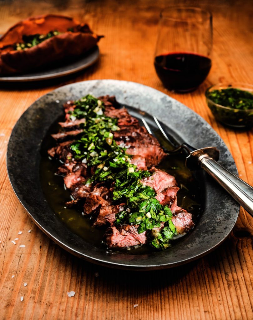 Easy, healthy home cooking: Grilled skirt steak with chimichurri recipe