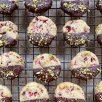 Holiday Cookies: Chocolate Dipped Cranberry Pistachio Shortbread