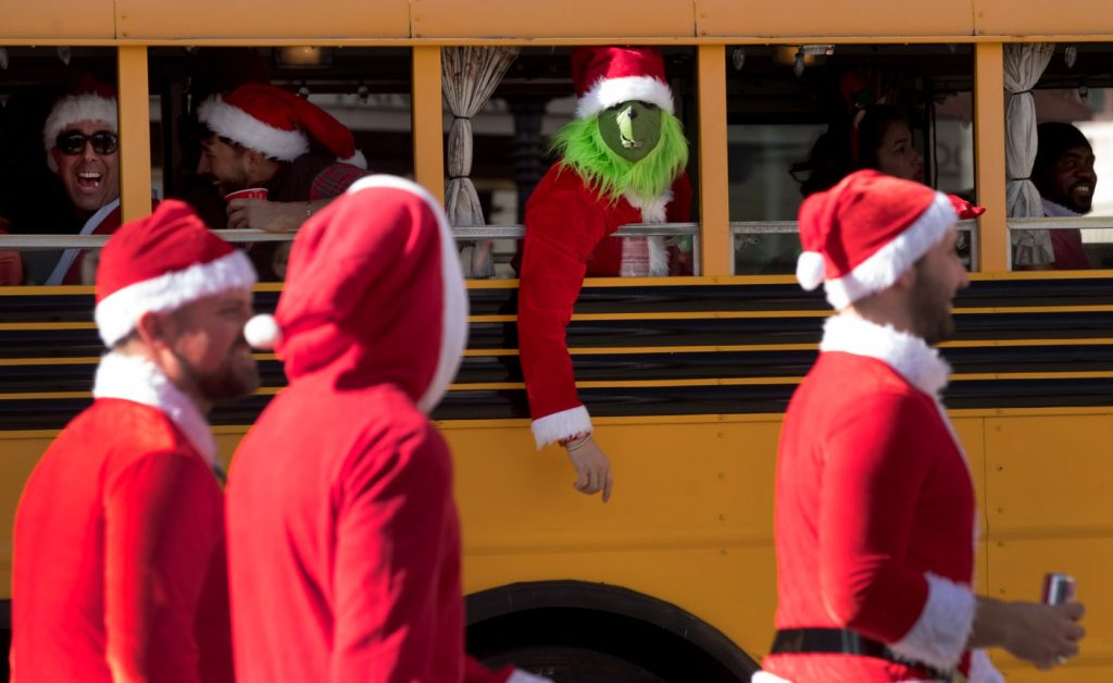 Photos: SantaCon fills San Francisco’s Union Square for 28th annual event