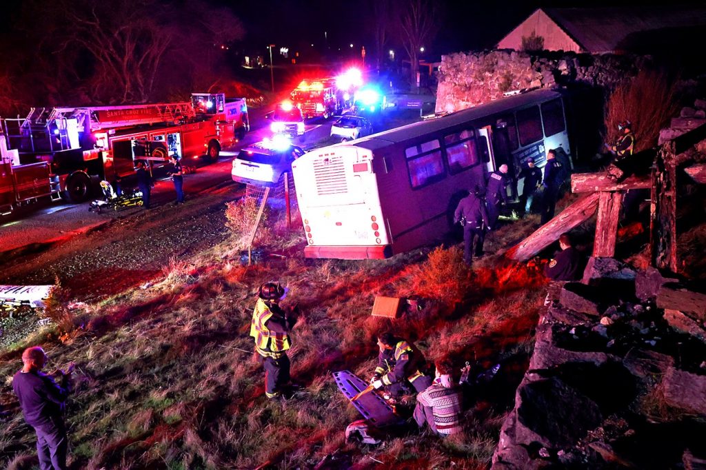 UC Santa Cruz campus bus crash injures six