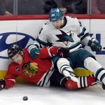 Sharks lose to Chicago Blackhawks in a shootout, lose center to injury