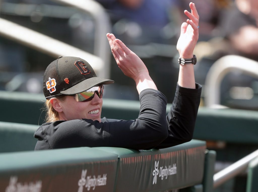 Trailblazing SF Giants coach Alyssa Nakken becomes first-time mom