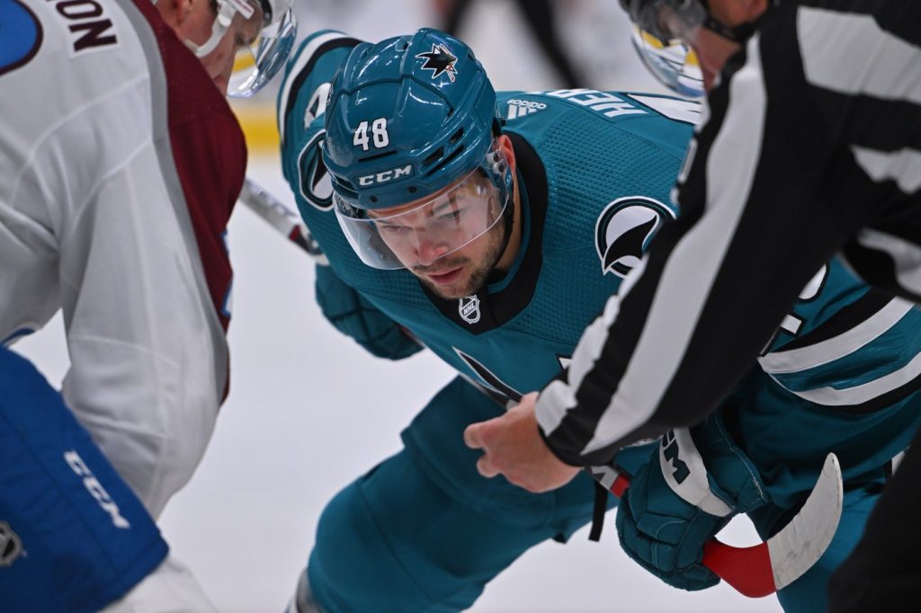 San Jose Sharks center questionable to play vs. Seattle Kraken