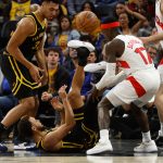 With Draymond Green watching from bench, Raptors hand Warriors blowout loss