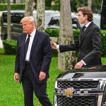 Barron Trump reaches out to sad-looking father at funeral for Melania’s mother