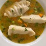 Recipe: This hearty soup is made with frozen potstickers