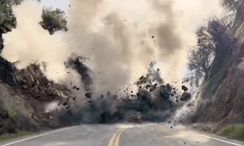 Watch: Huge rocks destroyed in Sierra foothills blast