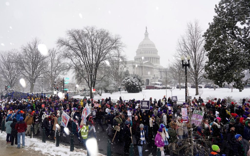 March for Life rallies against abortion in snowy DC