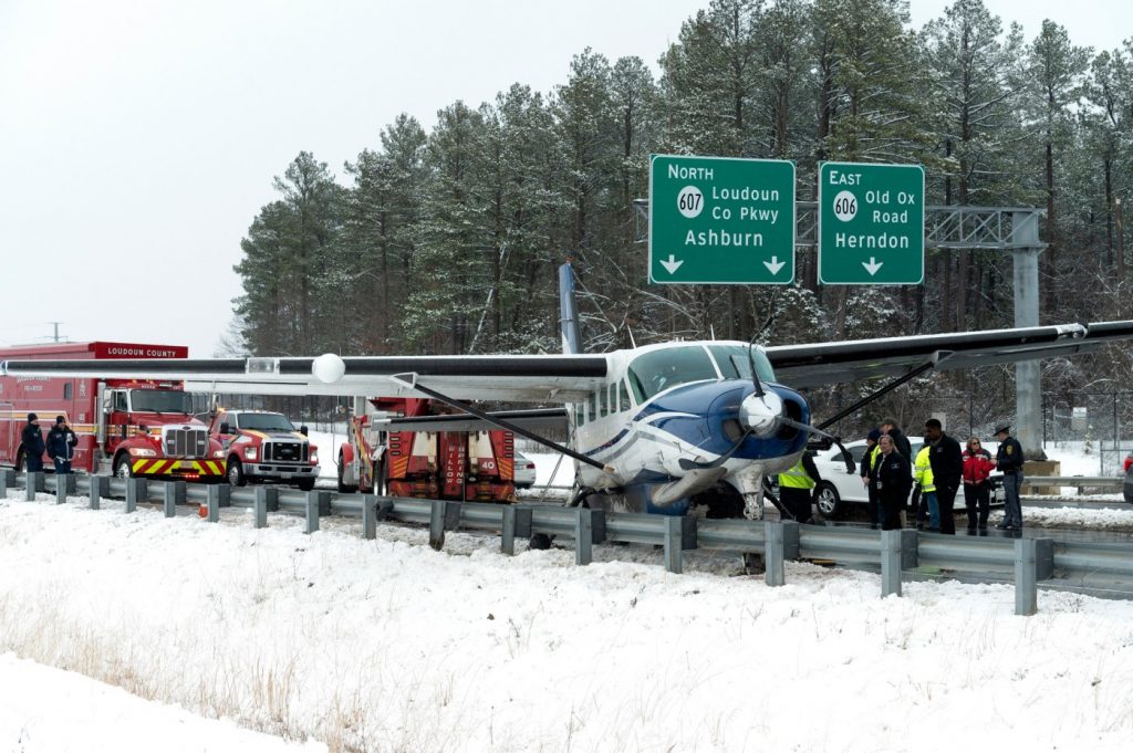 Plane makes emergency landing on Virginia highway