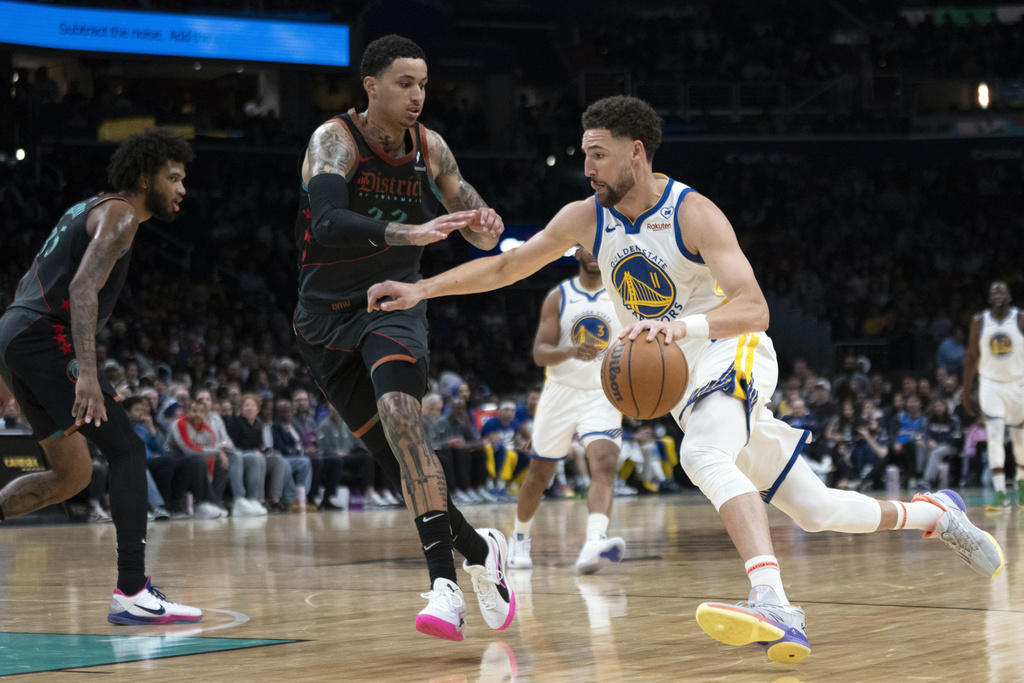 New bench look with Thompson, Paul pushes Warriors past Wizards