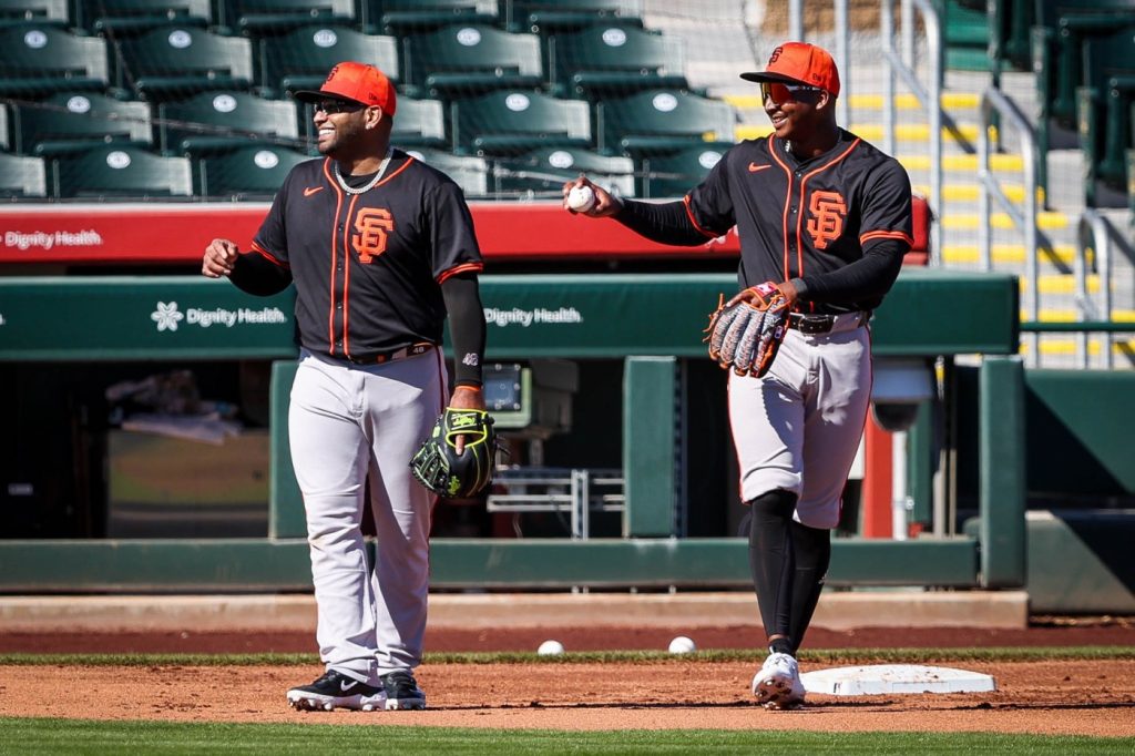 Photos: Jorge Soler, Pablo Sandoval take part in SF Giants’ first full-squad workout of spring training