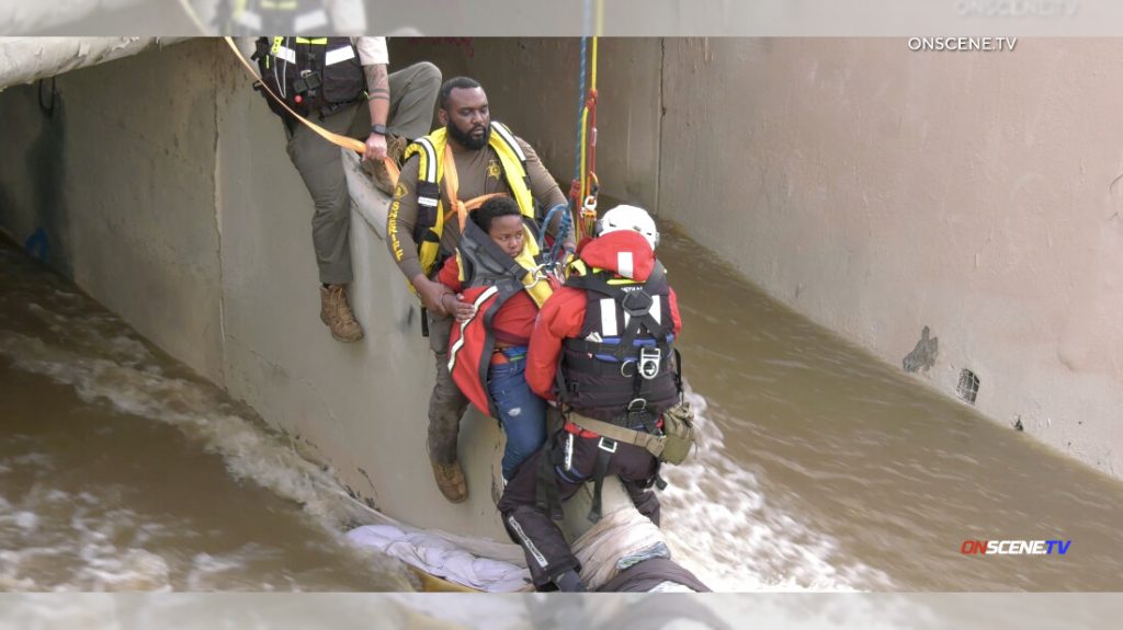 Three boys rescued from swift water in Southern California storm channel