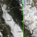 Before and after: Sierra Nevada snowpack expands steadily over past month