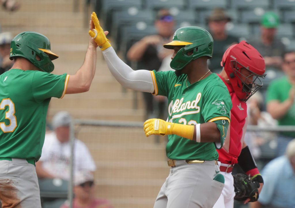 Andujar homers twice, Boyle and Estes shine in A’s Cactus League win over Angels