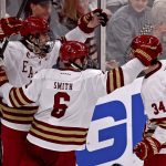 Sharks’ top prospect enjoys huge night for Boston College in Hockey East title game