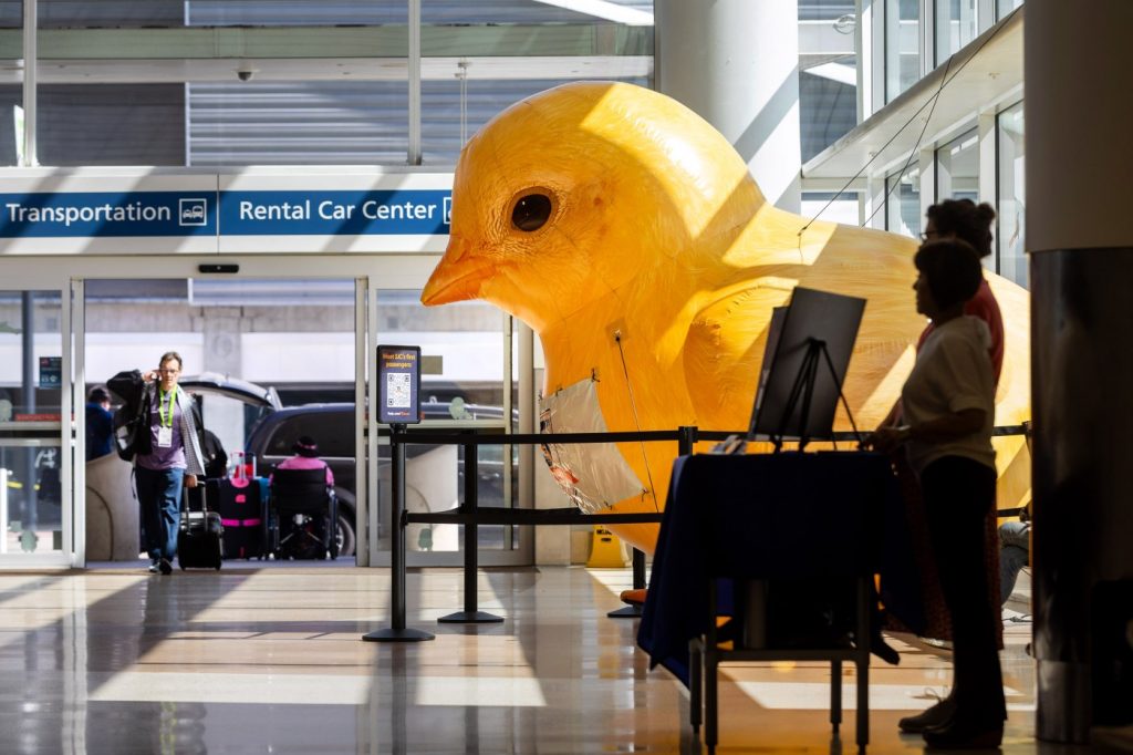 Why an inflatable baby chick is San Jose airport’s 75th anniversary mascot