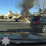 Driver rescued from burning vehicle in Capitola shopping center