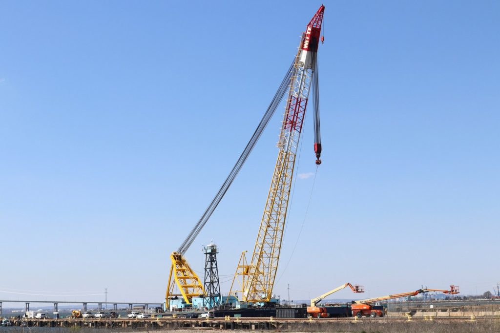 Cranes arrive on the scene of the Baltimore bridge collapse