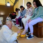 Pope Francis looks strong while washing feet on Holy Thursday