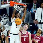 Led by Castle and Clingan, defending champ UConn returns to NCAA title game, beating Alabama 86-72