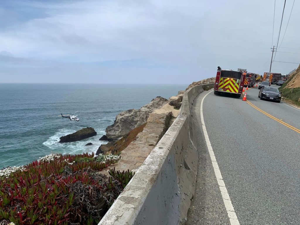 1 dead after driving car off of San Mateo County cliff