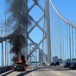 Pickup truck fire shuts down four lanes on westbound Bay Bridge