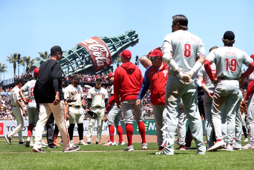 After benches clear, all fireworks work in Phillies’ favor to stave off SF Giants’ sweep