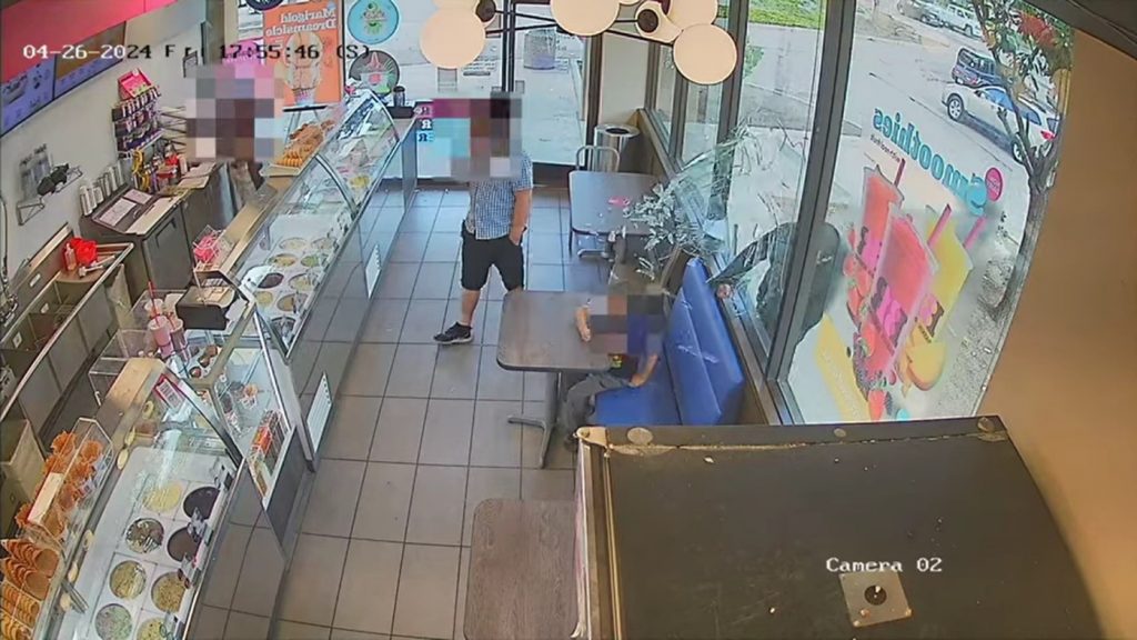 San Jose: Man arrested after punching through ice cream store window, covering child in glass