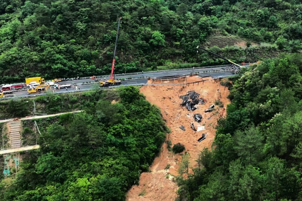 Highway collapse in southern China leaves at least 24 dead