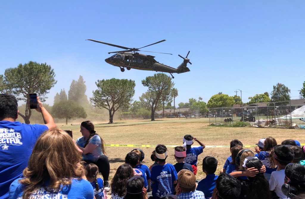 Blackhawk helicopter makes a special visit to San Jose school