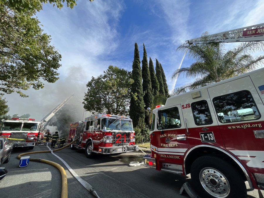 Multiple fires at once hit east San Jose neighborhood, footage shows burning homes