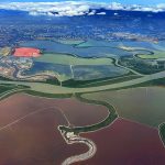 Salt ponds create colorful vista near Alviso