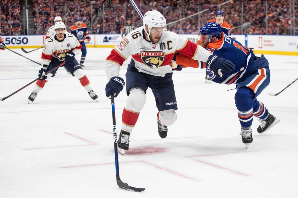 Barkov, Bobrovsky and Panthers beat Oilers 4-3 to move within win of Stanley Cup title