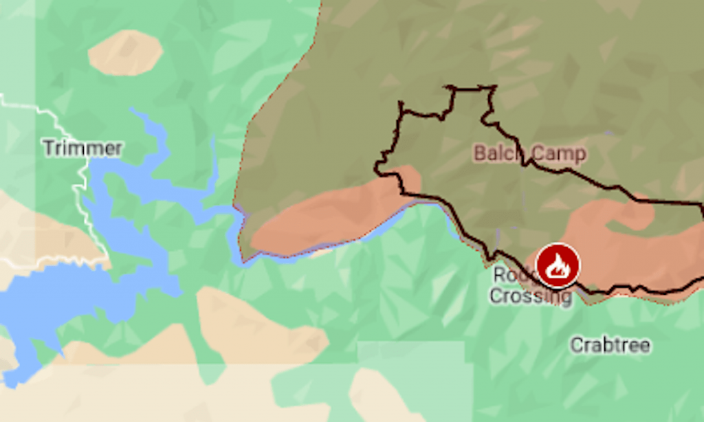 Map: Basin wildfire grows in the Sierra foothills near Fresno