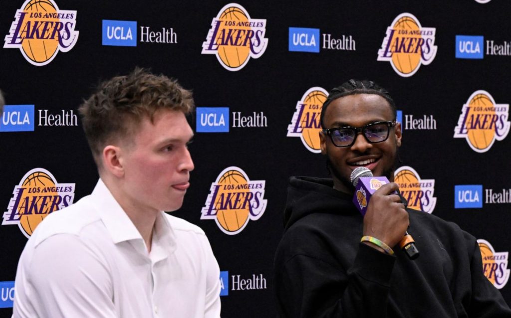 Lakers introduce draft picks, say Bronny James ‘earned’ his spot