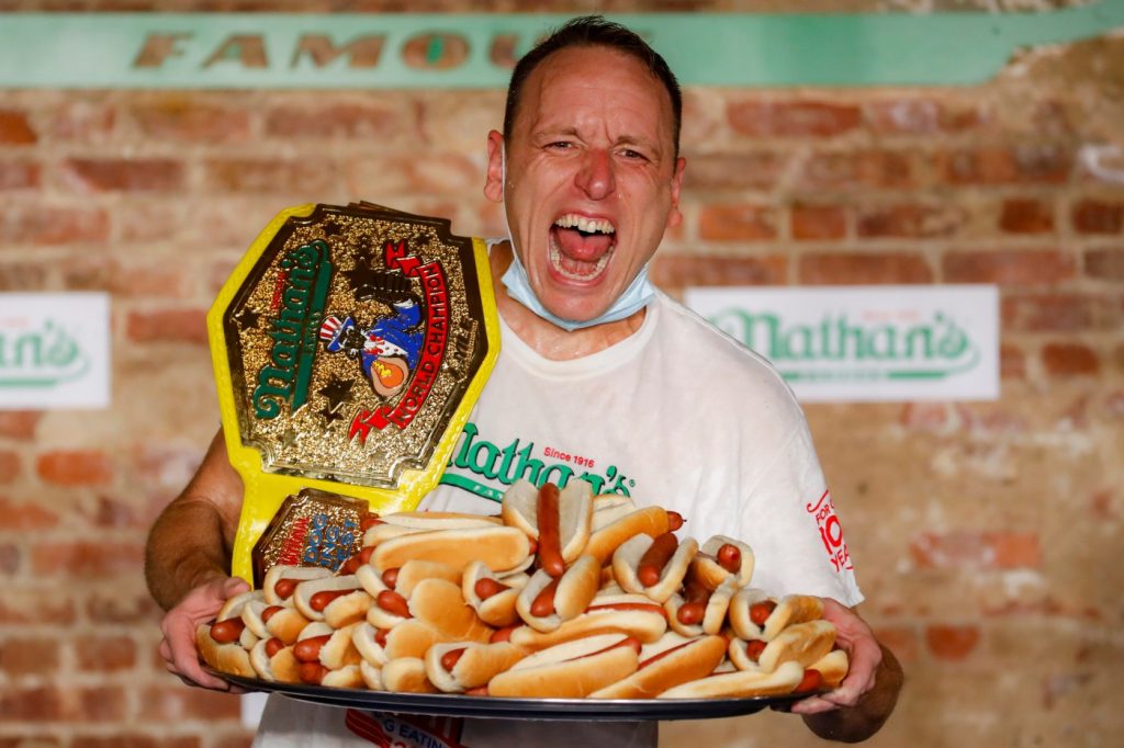 Watch live: Joey Chestnut competes in new hot dog-eating contest