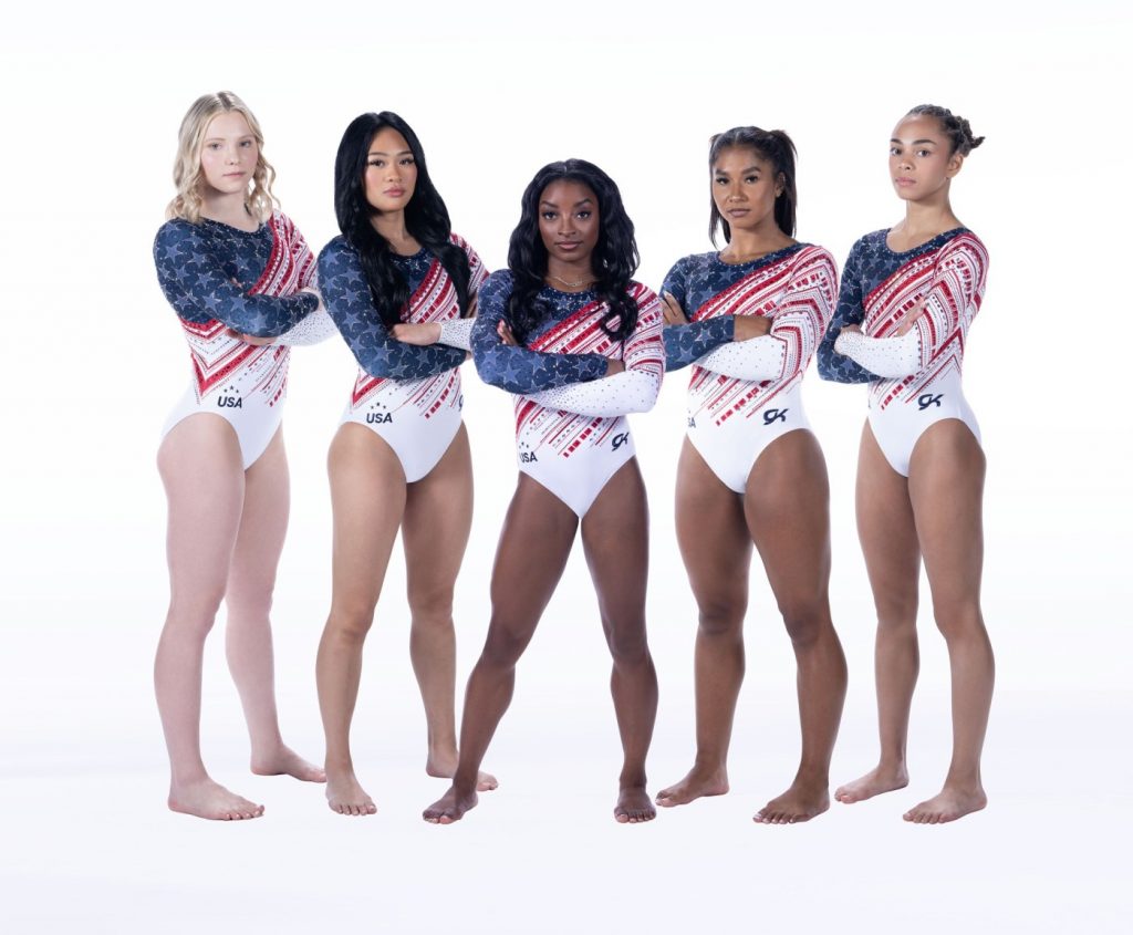 Inside the design of intricate, crystal-patterned U.S. Olympic gymnastics team leotards