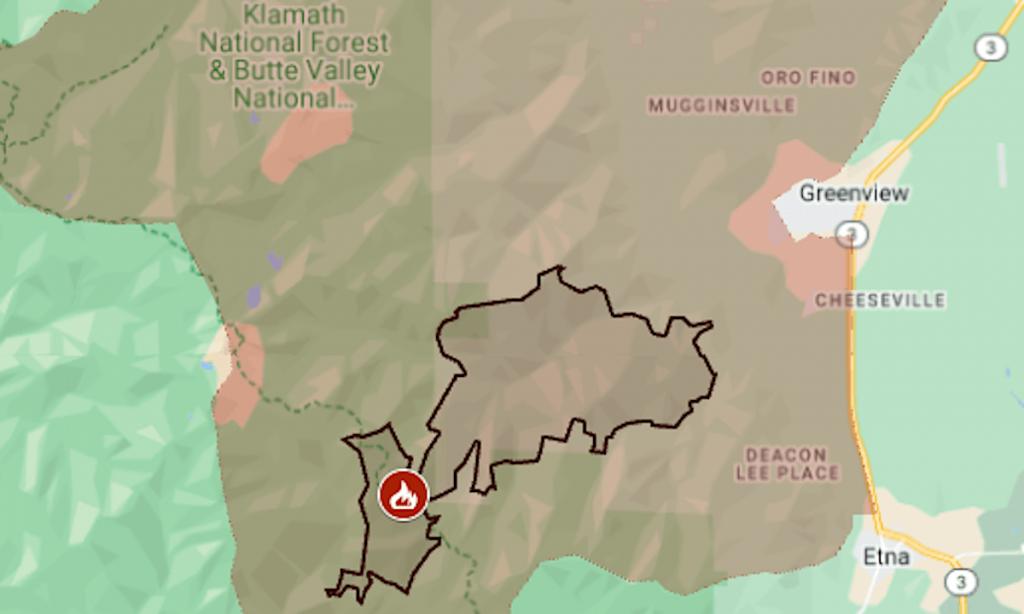 Map: Shelly Fire exceeds 10,000 acres in Siskiyou County