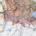 Map: Thompson Fire perimeter and evacuation zone near Lake Oroville