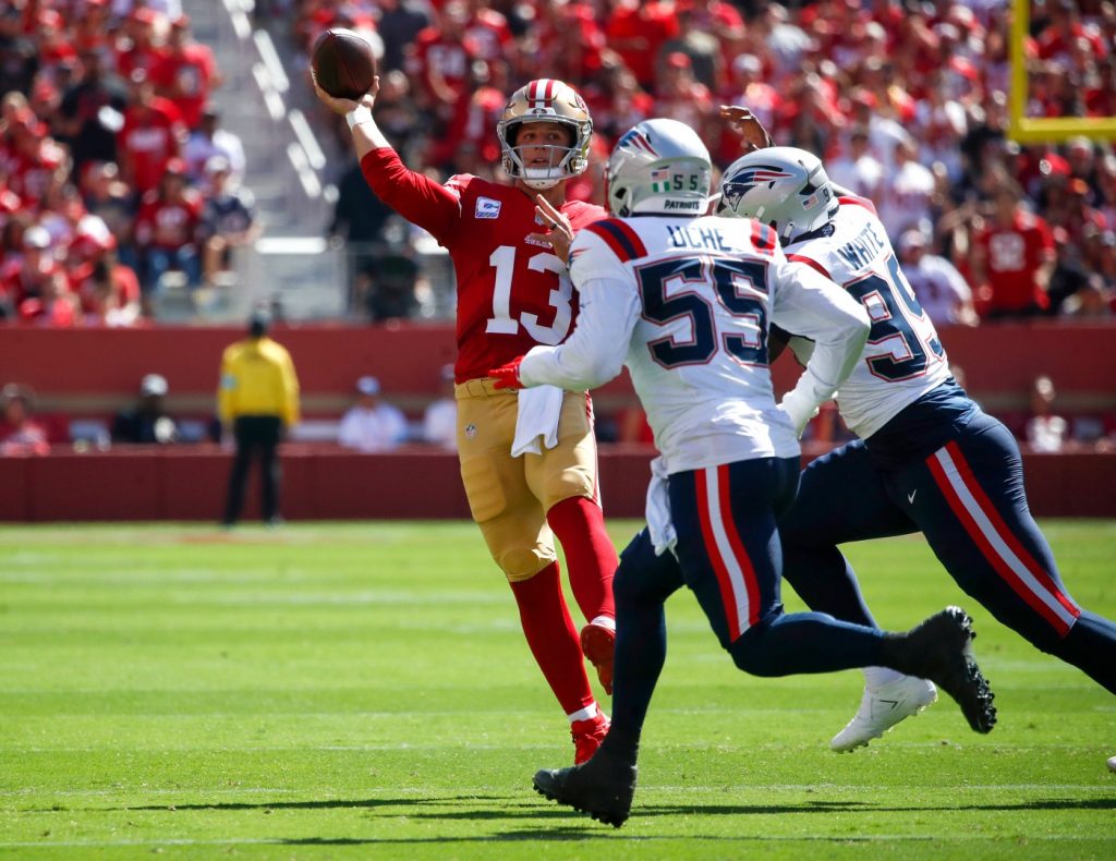 Another wrinkle to the Purdy legend — deep shot Brock throws long against Patriots