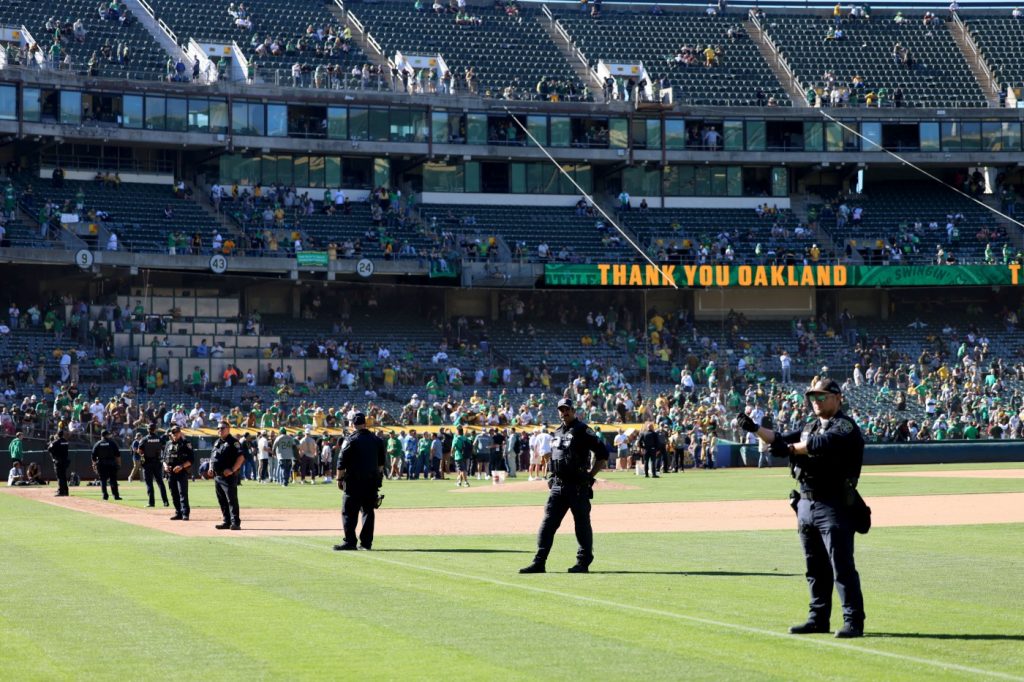 Few arrests during Oakland A’s final game at Coliseum, OPD reports