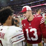 Arizona’s Kyler Murray looking at home in the pocket while 49ers’ Brock Purdy is running to daylight