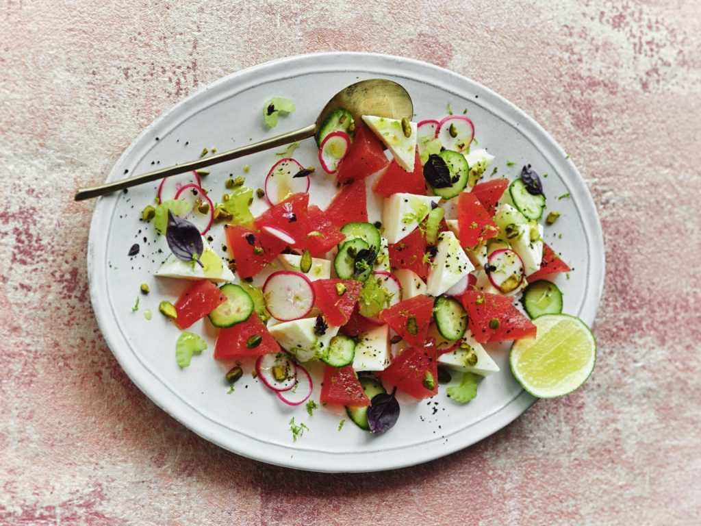 Chef Michael Mina’s Halloumi and Watermelon Salad recipe