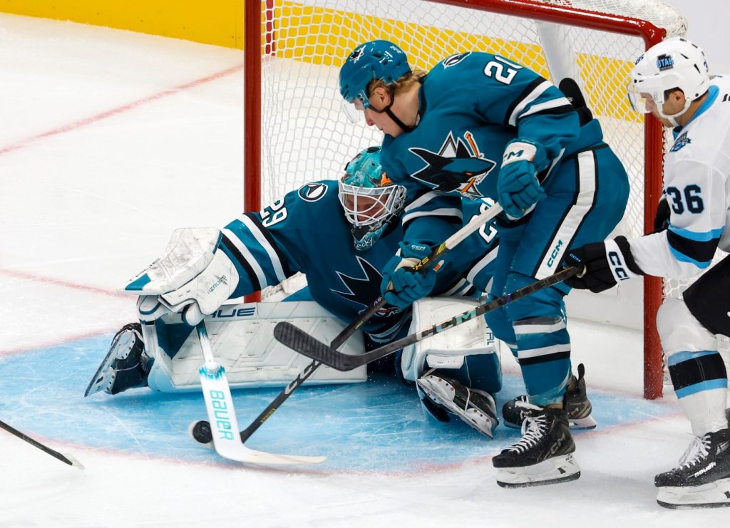 Sharks coach names starting goaltender for season opener; Macklin Celebrini set to go