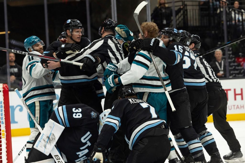 San Jose Sharks rally late, earn dramatic win over Utah to finally end skid