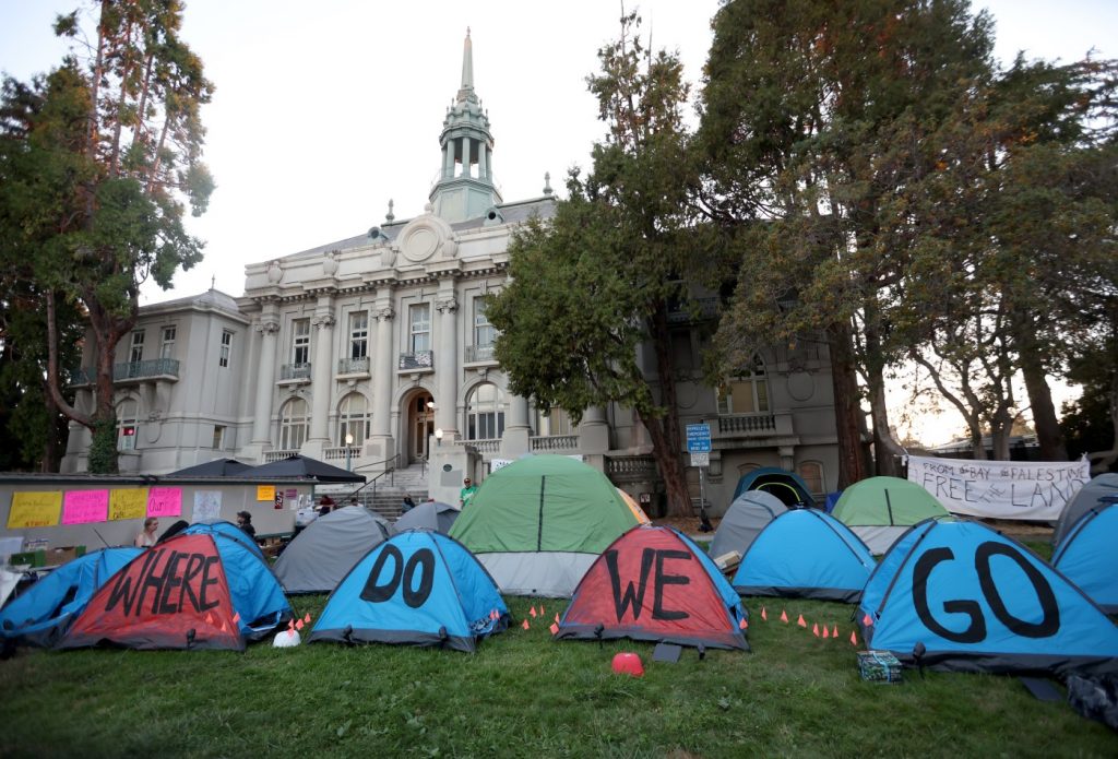 Berkeley’s homeless population demands attention with Old City Hall protest encampment