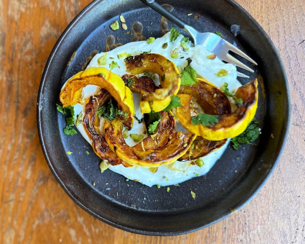 TasteFood: Add pizzazz to your roasted delicata squash with a smear of labneh