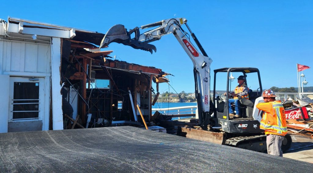 Dolphin Restaurant razed, storm-damaged Santa Cruz Wharf repairs underway