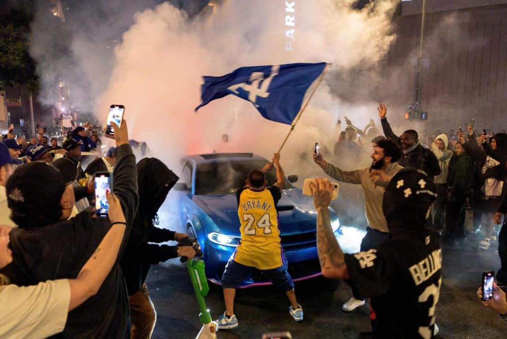 Los Angeles mayhem after Dodgers’ win: Bus burned, stores broken into