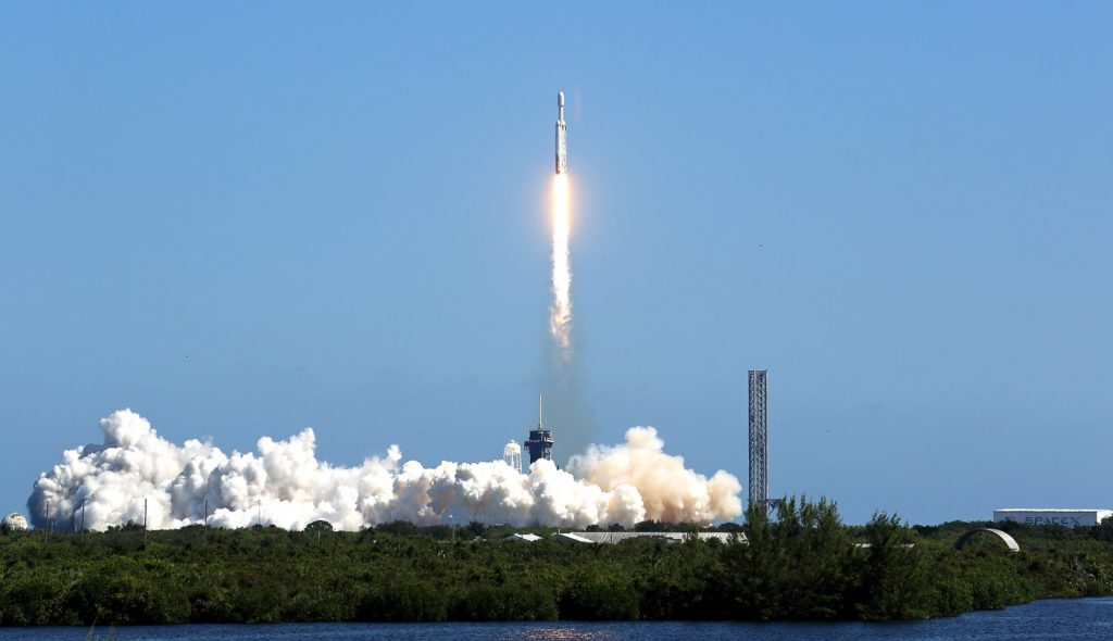 Rare SpaceX Falcon Heavy launch sends NASA probe to explore Jupiter’s ocean moon Europa